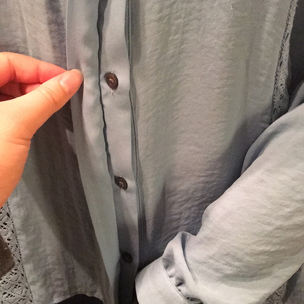 Gap Light Blue Button Down Blouse - image 4